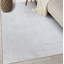Tapis ivoire / gris à rayures tissées à plat lavable à la machine Cinderford-1192673187