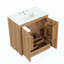 Ensemble de meuble-lavabo avec lavabo, armoire de salle de bain multifonctionnelle avec portes et tiroir, panneau de fibres à densité moyenne