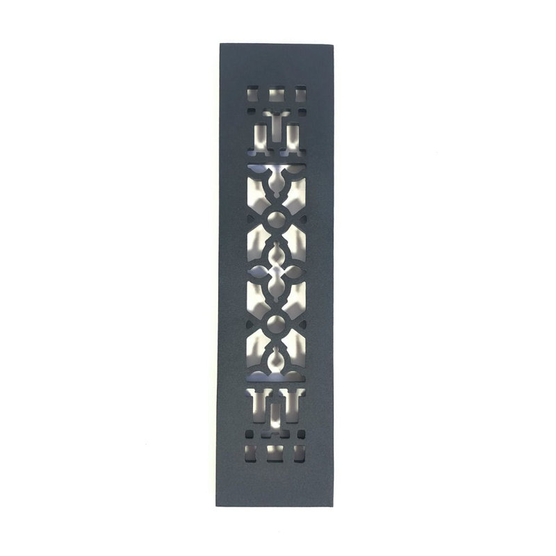 Black Cast Iron Decorative Rectangular Grille for Walls and Floors