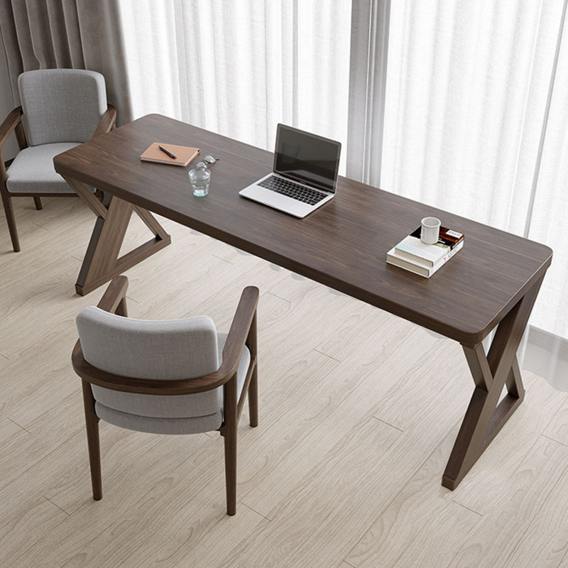 Bureau d'écriture rectangulaire en bois massif noyer, H 29,53 po x l 62,99 po x P 23,62 po