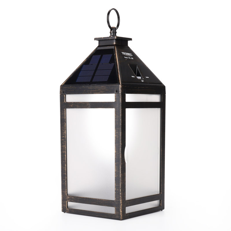 12.88 Outdoor Vintage Solar LED Lantern with Auto Dawn-to-Dusk Sensor