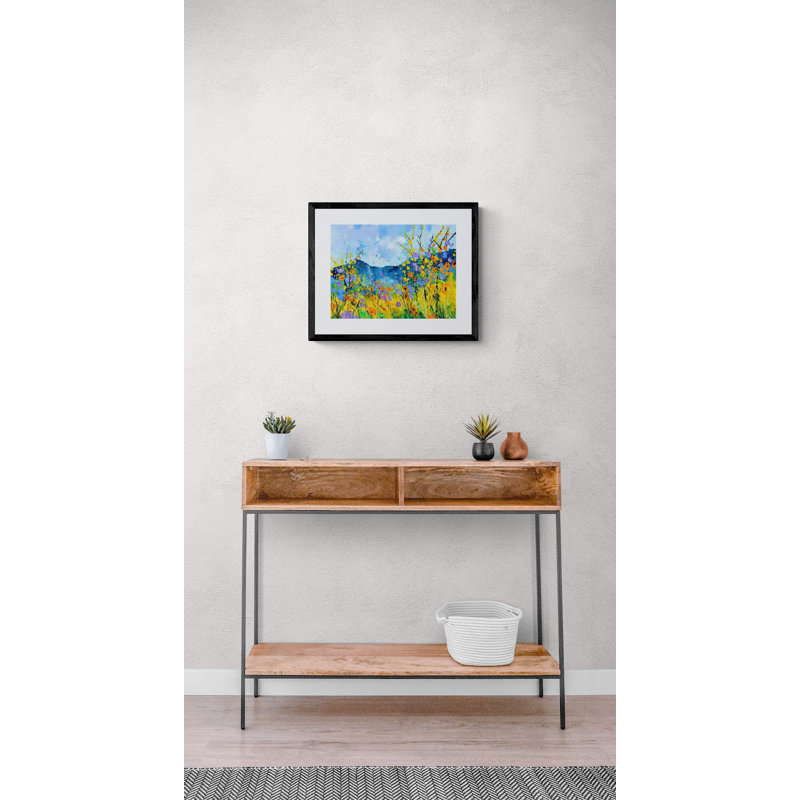 Summer Flowers 1 Print by Pol Ledent, Black Framed Canvas, 25" H x 33" W