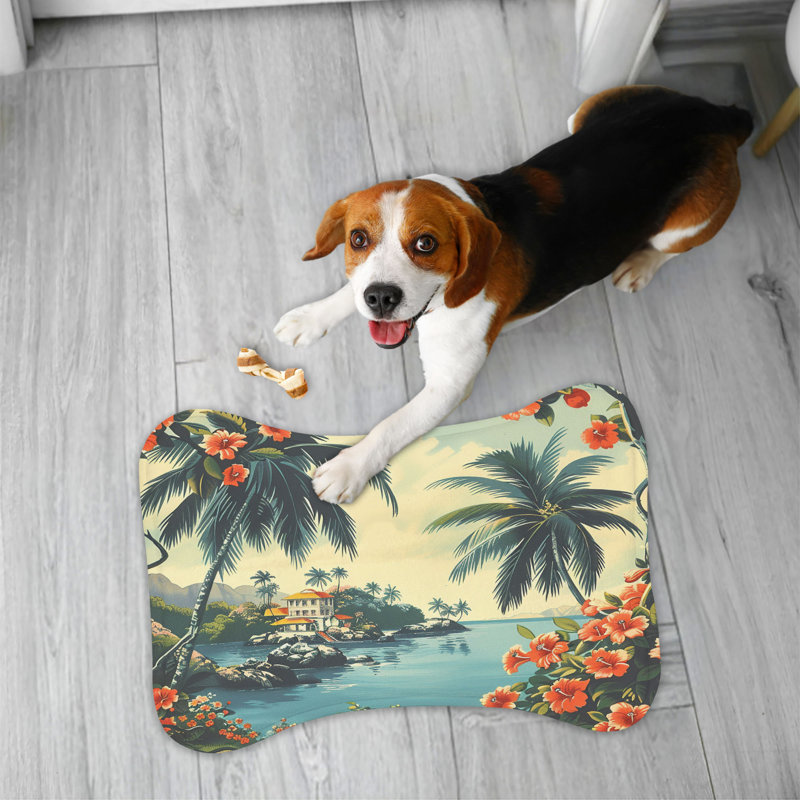 Classic Hawaiian Views - Tapis d'alimentation en forme d'os