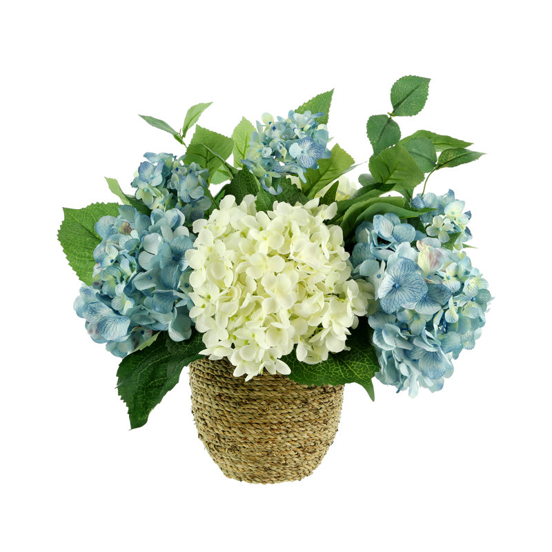 Arrangement d'hortensias en pot Polysilk