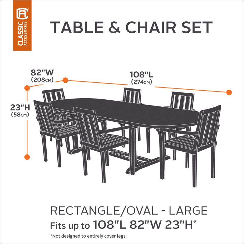 Outdoor Patio Dining Set Cover, Large