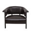 Fauteuil à oreilles en similicuir brun, ensemble de 2, dossier enveloppant, design ergonomique, pieds en bois d'hévéa massif
