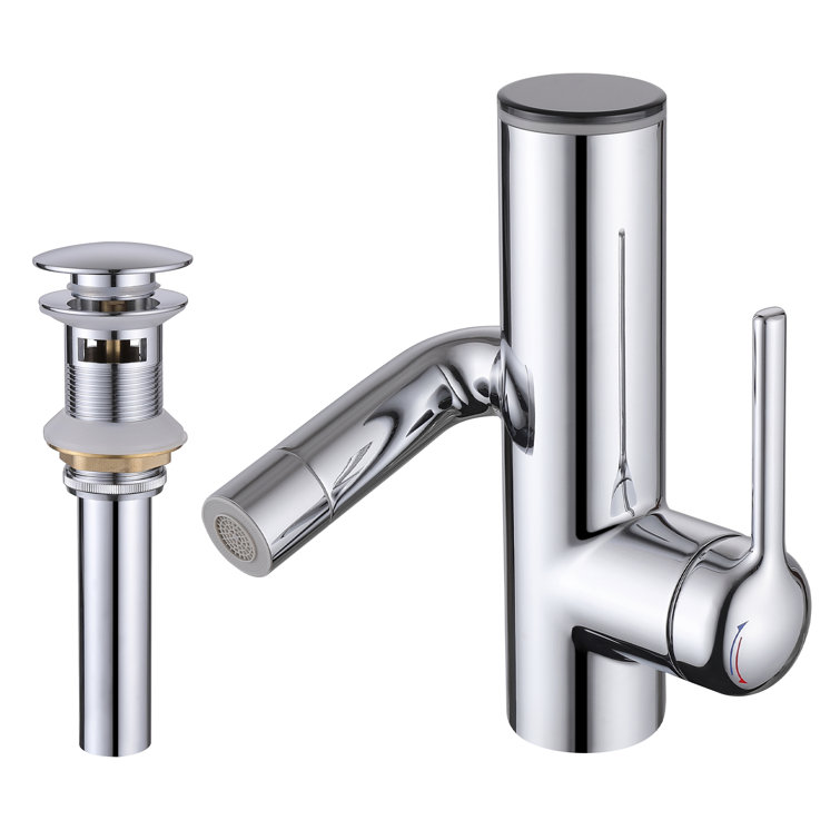 7-1/2"H Single Handle Single Hole Bathroom Sink Faucet With Drain Assembly
