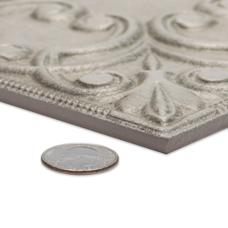 Carreau de mur en porcelaine victorienne 17-3 / 8 po x 17-3 / 8 po Victorian, Beige