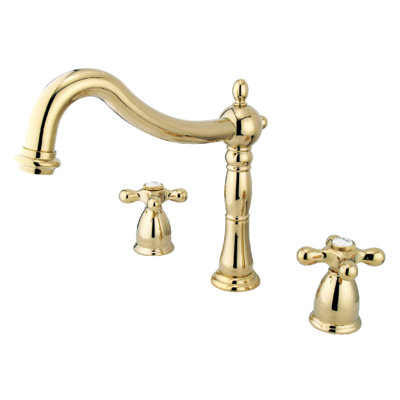Kingston Brass Heritage Two-Handle 3-Hole Deck Mount Roman Tub Faucet