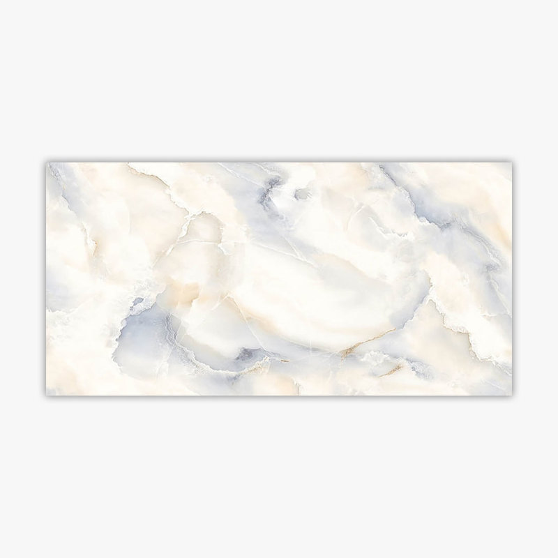 12" x 24" Porcelain Marble Look Wall & Floor Tile, Blue/Beige
