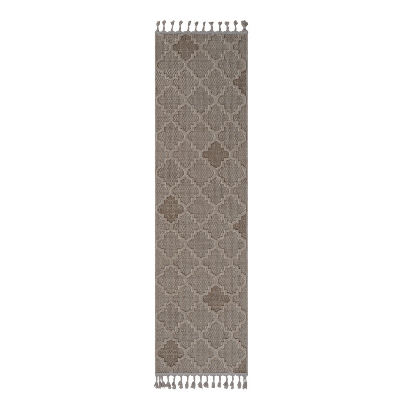 2X8 Trellis Indoor/Outdoor Runner Rug (36), Runner 2'2" x 8', Cream