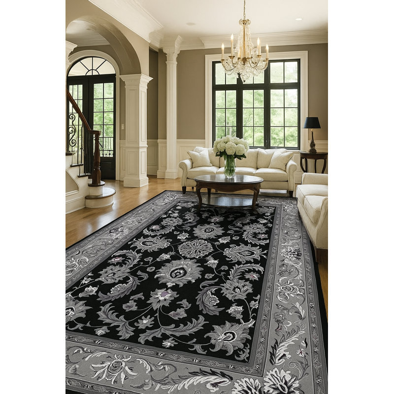 Aaronae Oriental Area Rug in Ash