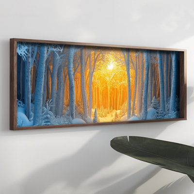 Elegant Decorative Framed MDF Painting, 15.7 x 47.2 x 0.1 inches | 100% MDF with 3 mm Thickness, 100% Pine Wood Frame | UV Printed Artwork for Home Decor, Living Room, Office, Modern Aesthetic