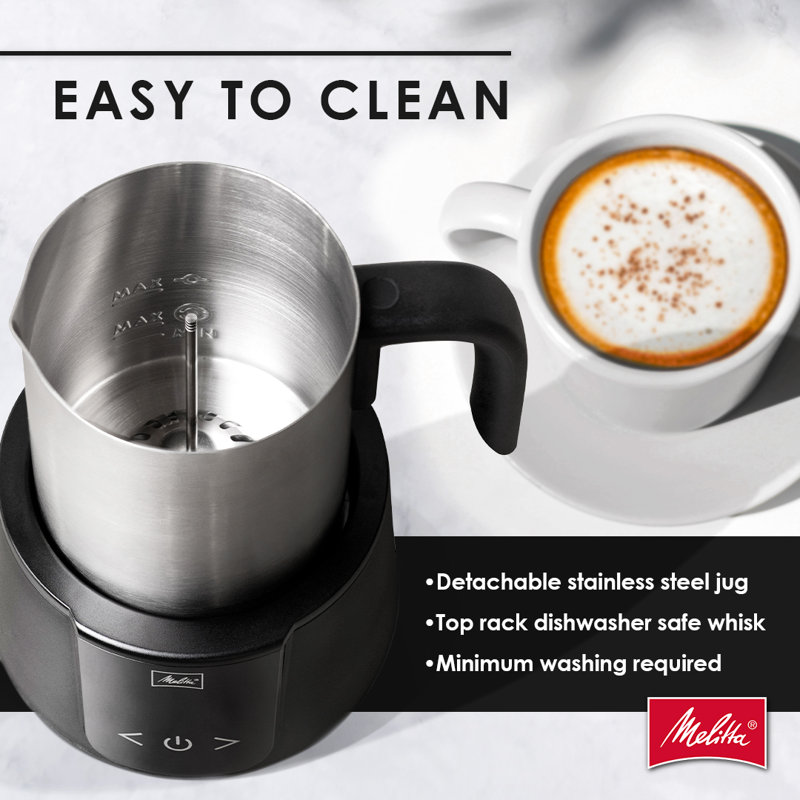 Compact Black and Stainless Steel Automatic Milk Frother