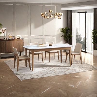 Simple sintered stone dining table set