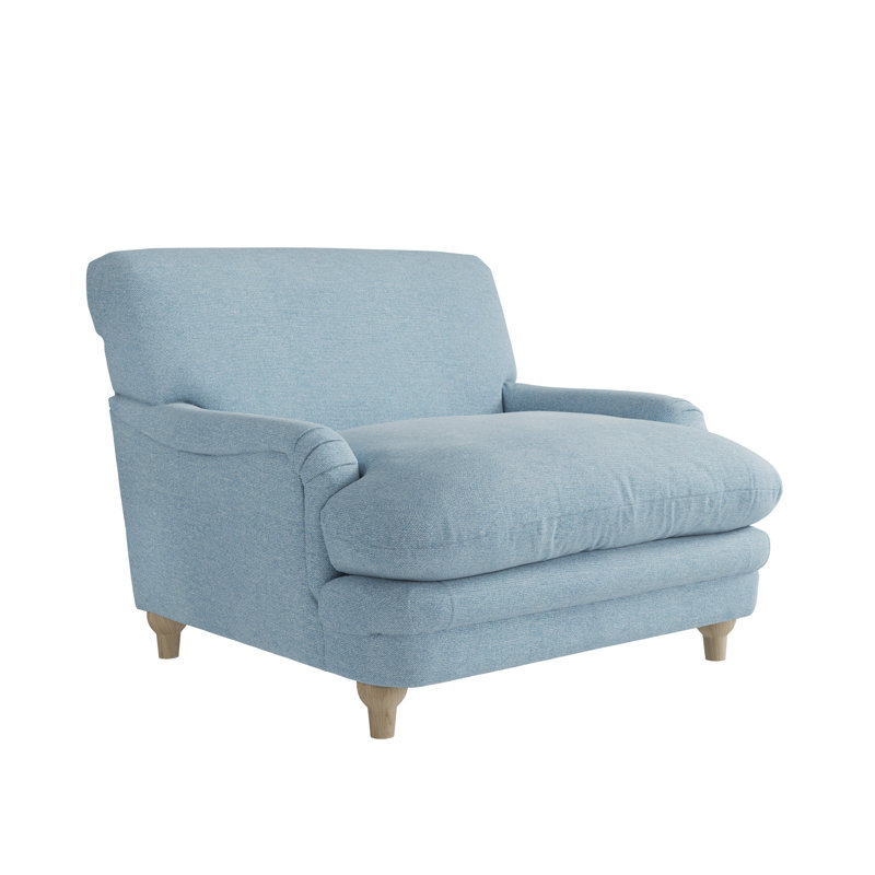 Upholstered Armchair, Chenille, Duck Egg Blue