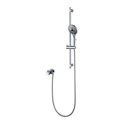 Ensemble de douchette à main 6 fonctions avec inverseur de baignoire et barre coulissante réglable