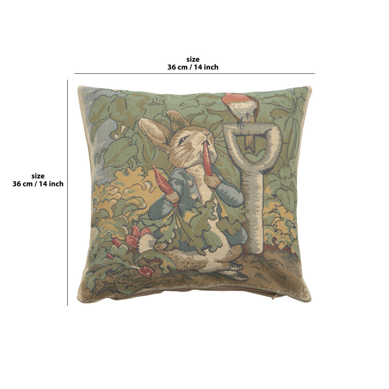 Peter Rabbit Beatrix Potter I European Cushion Covers, Green Animals 1