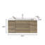 Armoire de salle de bain flottante murale moderne entièrement assemblée de 48 po avec lavabo à surface solide et tiroirs à fermeture en douceur avec lavabo
