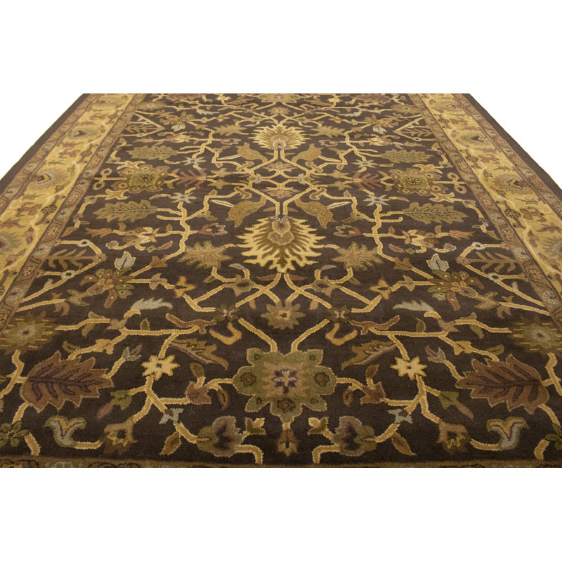 Tapis brun foncé traditionnel traditionnel 8X11