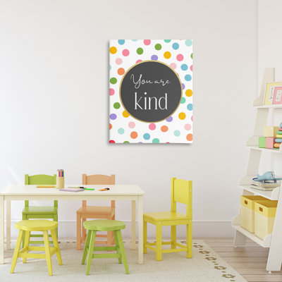 You Are Kind Polka Dots Canvas, design by Christine Simpson Art