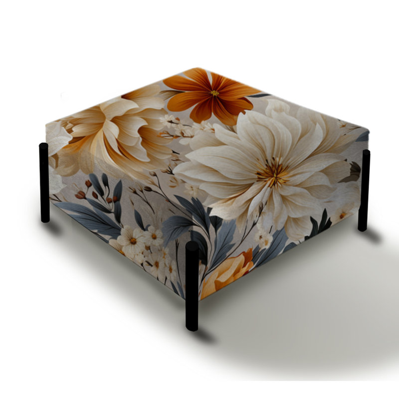 Grand repose-pieds Boho Earthy Blooms Poppies Garden