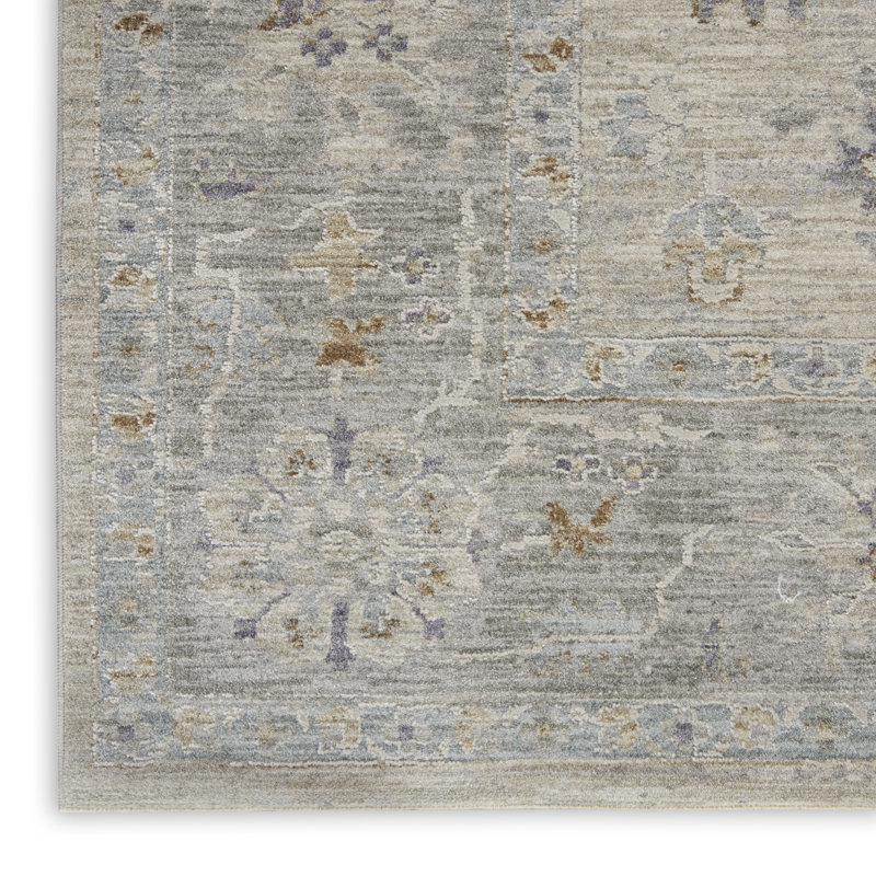 Tapis traditionnel gris Ryann, Tapis de couloir 2 pi 3 po x 10 pi 2 po