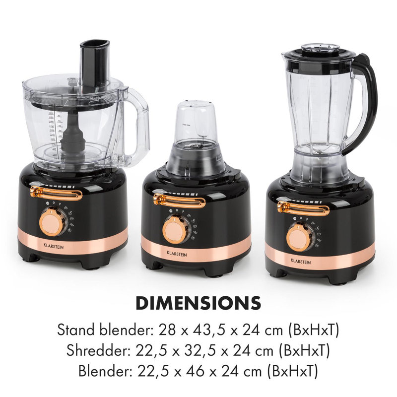 Klarstein 6 Speed 3000ml Countertop Blender, Black