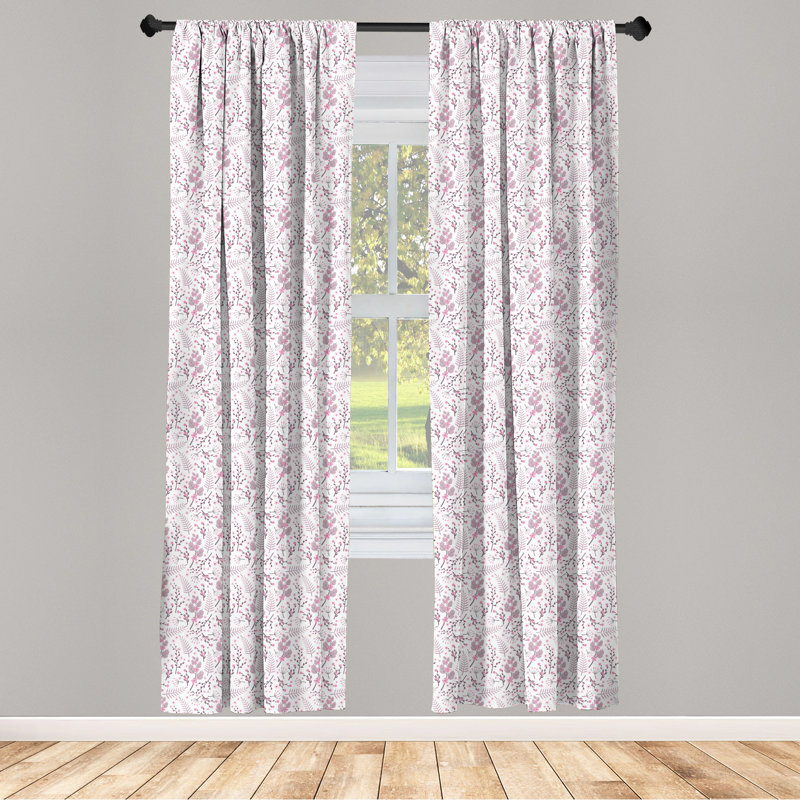 Floral Semi-Sheer Rod Pocket Sliding Panel, 28" x 63"