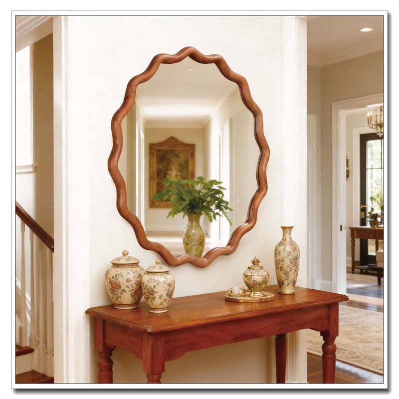Miroir Wavy, Brun jaune