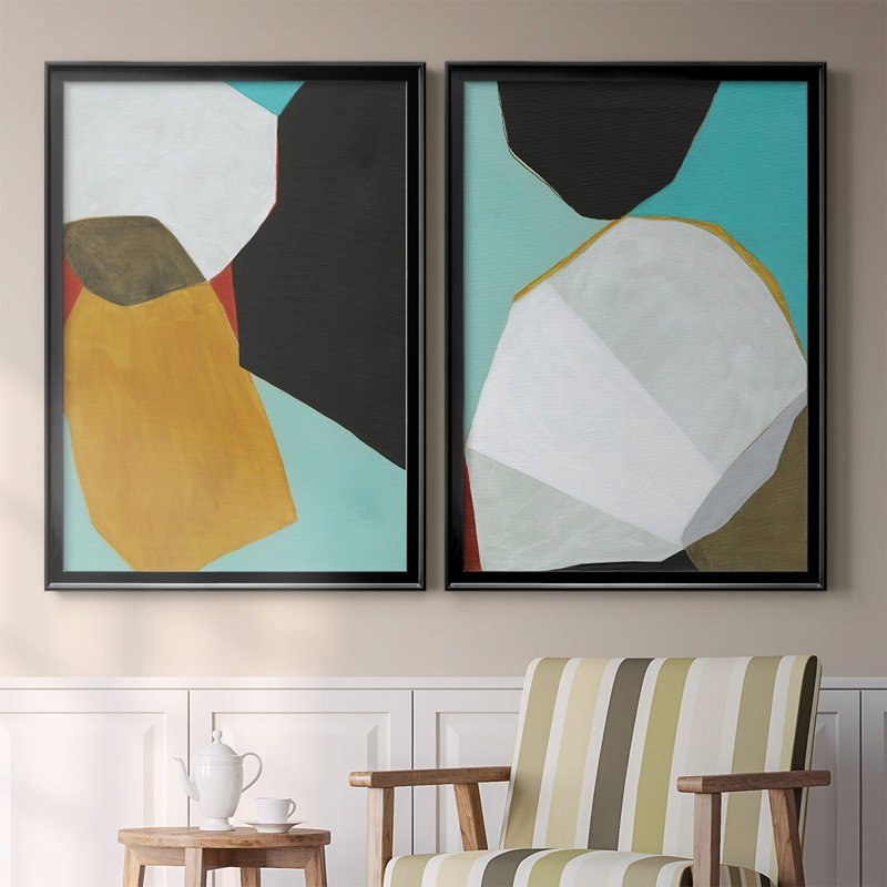 Graphica I, toile encadrée de qualité supérieure - prête à être accrochée, H 37 po x l 24,5 po, Noir