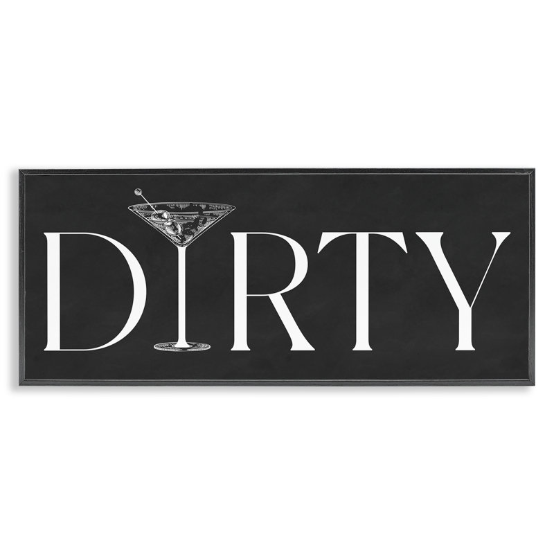 «Dirty Martini» avec lettrage sur tableau noir, estampe numérique, design par lettré et doublé, 13 x 30