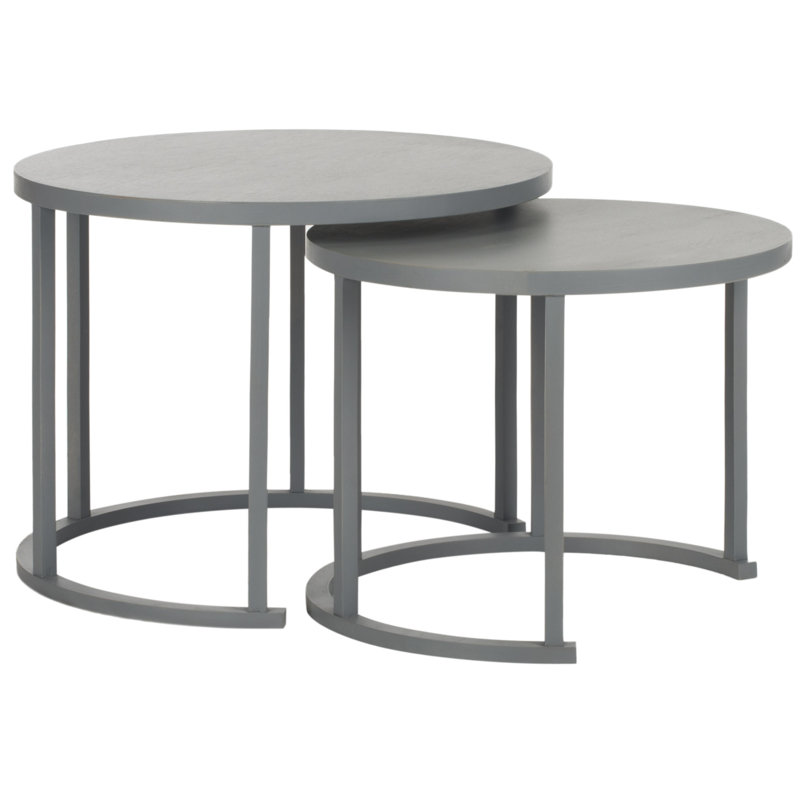 Chindler 2 Pièces Tables Gigognes, Perle Bleu Gris