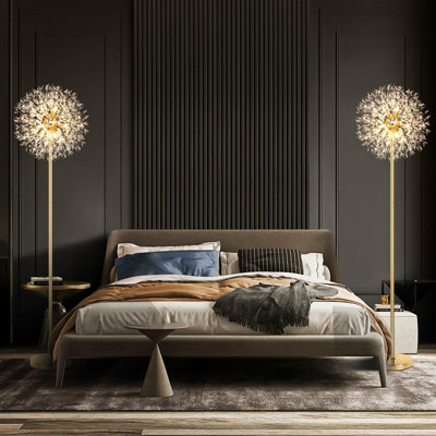 69'' Crystal Floor Lamp For Living Room, Modern Standing Lamp With 738PCS K9 Crystals, Tall Lamp Pole Light