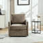 Fauteuil d'appoint carré pivotant - Rangement caché - Chenille - Taupe-281941506
