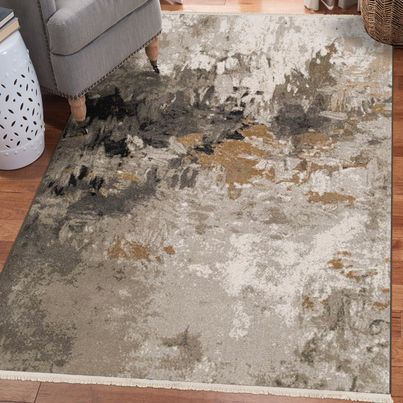 Tapis brun à motif abstrait Elmdale, Rectangle 2 pi x 3 pi