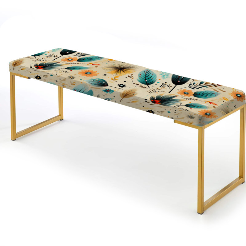 Gypsy Spirit Boho Pattern - Boho Upholstered Gold Bench