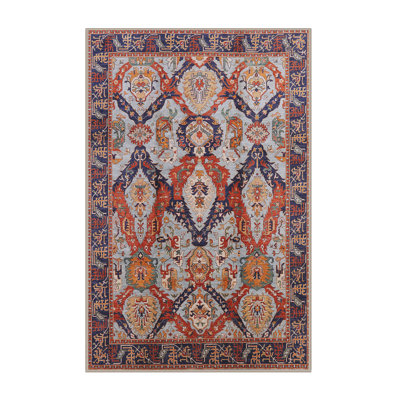 Tapis oriental rouge et bleu