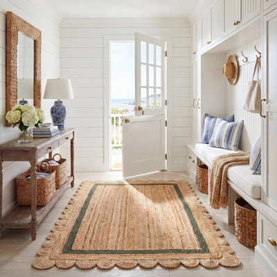  Tapis géométrique en jute tissé à la main Inaki