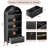 72.8" H Metal Arched Storage Display Bookcase Cabinet, Office Storage Cabinet, Arched Bookshelf With Adjustable Shelves And 1 Bottom Drawer For Home Office, Black