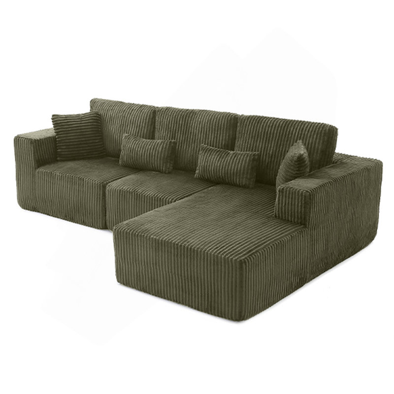 Canapé modulaire en forme de L avec fauteuil inclinable en forme de L et canapé inclinable de 107,5 pouces à poils de lapin, siège profond Mdoren, pas besoin de l'assembler