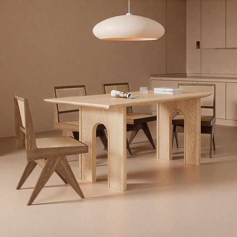 Table de salle à manger ronde en bois massif, H 29,5 po x l 78,7 po x P 31,5 po, 5 pièces: table, 4 chaises