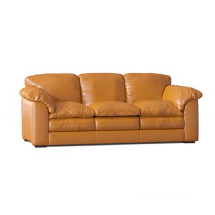 Oregon 92" Genuine Leather Pillow Top Arm Sofa