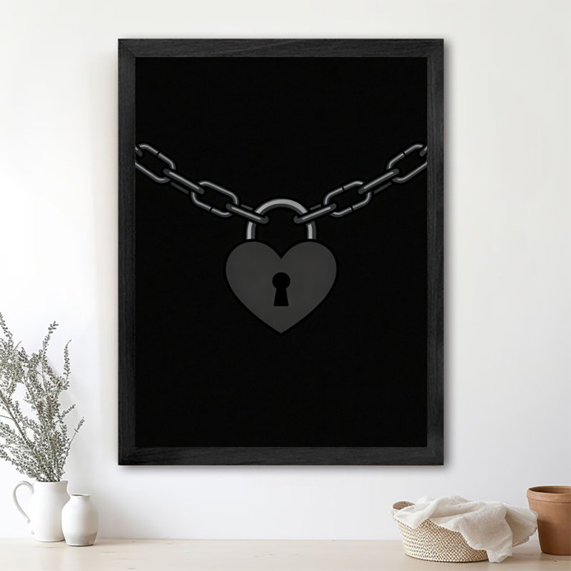Reproduction d'art encadrée noire rétro, H 11 po x l 9 po