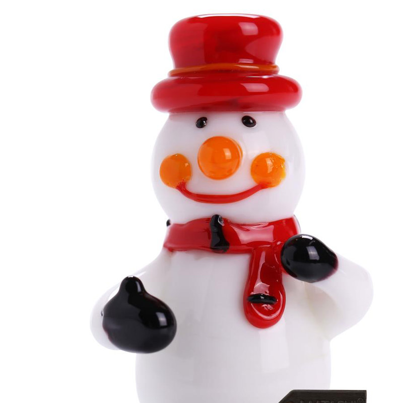 Figurine en verre décoratif bonhomme de neige christmas