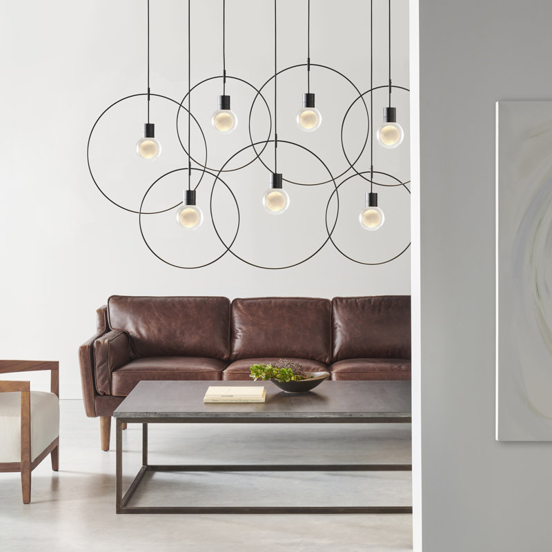 Mina LED Pendant, 1, 152" H x 7.6" W x 5" D, Black