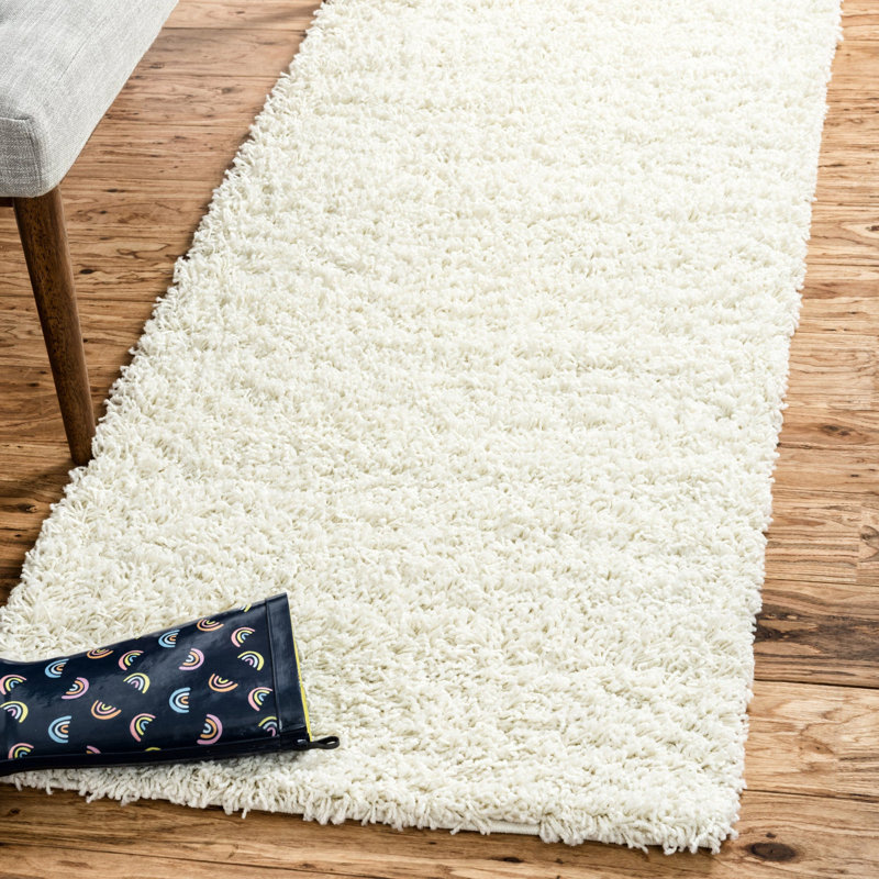Tapis ivoire à poils longs Eginhardt, Tapis de couloir 2 pi x 6 pi 1 po