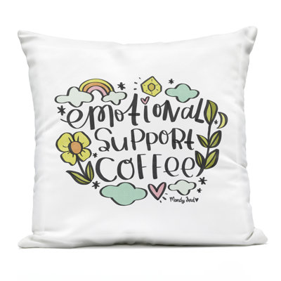 Motivational Support Coffee Design by Mandy Ford Art + Illustration Outdoor Printed Pillow
