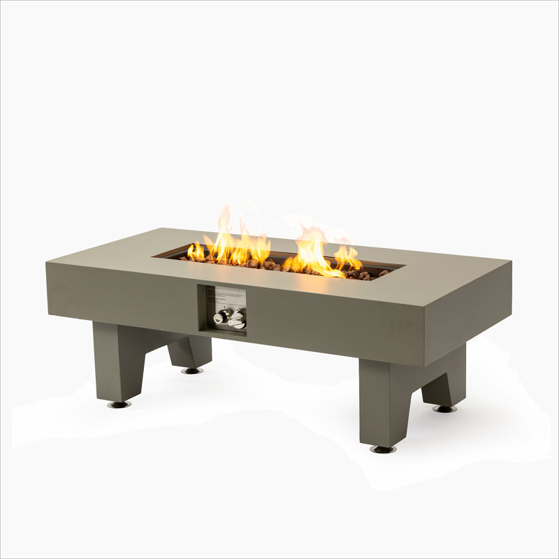 Table de foyer en fer 42 po, Beige, H 11,42 po x l 41,73 po x P 20,08 po