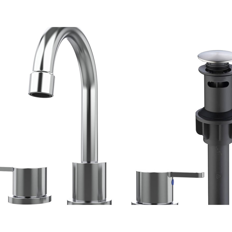 Robinet de lavabo de salle de bain 8 pouces à 2 poignées avec plomb - évacuation d'eau et bonde escamotable pour salle d'eau